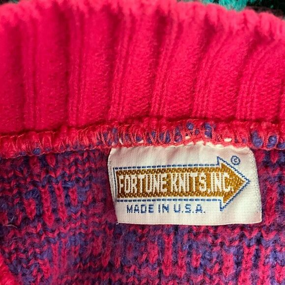 VTG Fortune Knits Inc Women's Medium Multicolored Aztec Print Pullover Sweater - Picture 9 of 10